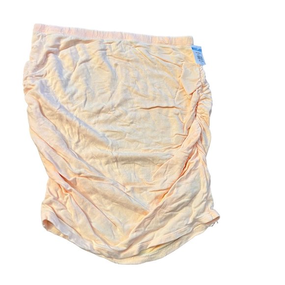 Sundry Light Orange Ruched Side Pull On Mini Skirt Women's Size 2 Medium M - Picture 1 of 4